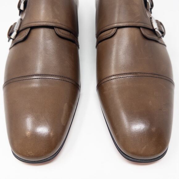 Christian Louboutin Mortimer Brown Leather Monk Strap Loafers Men’s 44 EU - Picture 5 of 9